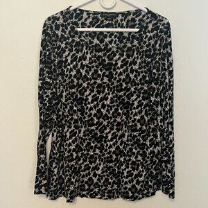 Mario Serrani T-Shirt Long Sleeve Animal Print Size XL